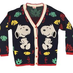 Vintage Snoopy and Friends Cardigan Sweater 
