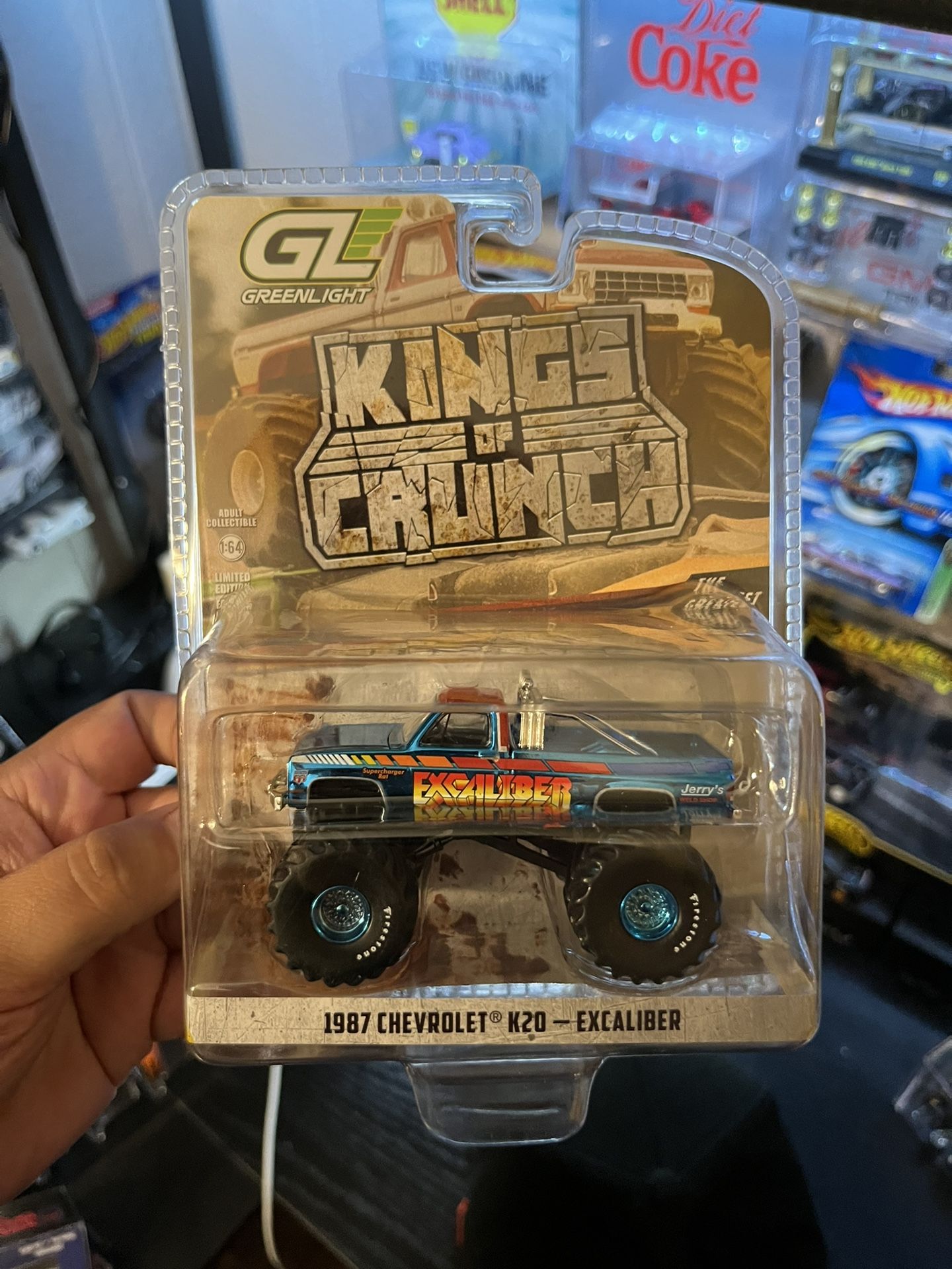 *CHASE* Greenlight~ Kings Of Crunch~1987 Chevrolet K20 Excalibur**Chrome Blue Chase**