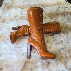 Michael Kors MICHAEL Roslyn 5 Inch Heel Lace Up Boots