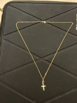 Gold-18 k Tone Cross Pendant