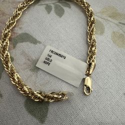 14K Gold Rope Bracelet 