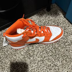 Orange And White Nike High Tops