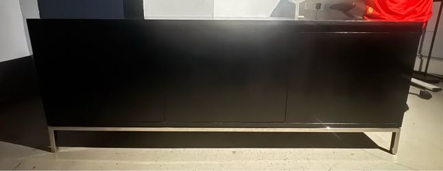 Black Modern Sideboard with Chrome Base