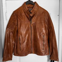 Men's Leather Jacket Large Piel Biker New 