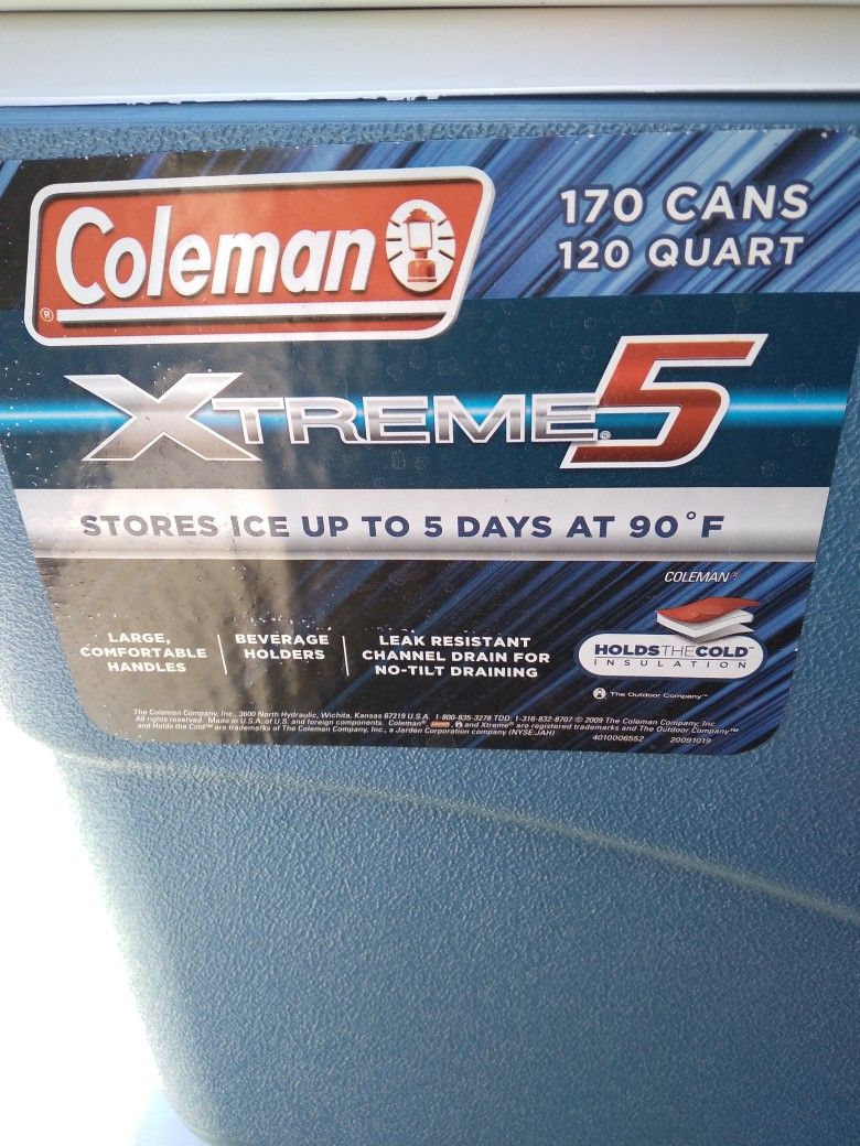 Coleman Xtreme5 120 Qt Ice Cooler, Ice Chest