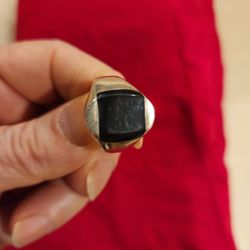Sterling Silver Black Onyx Ring, Medium