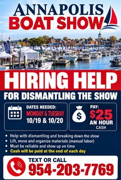 Day Labor Needed For Annapolis Boat Show