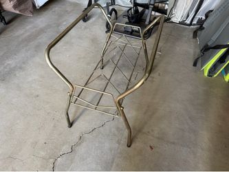 Two vintage record LP 45 holders racks mid century brass
