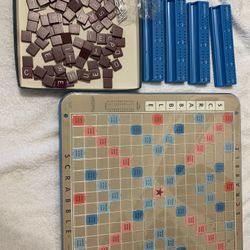 Scrabble Deluxe Edition Turntable Crossword Game - Selchow & Righter - 1970s - Rotating Board - Family Game Night