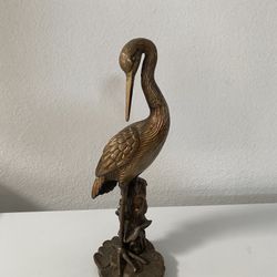 1960 Ornate Detailed Brass Heron. NO HOLD 