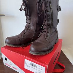 DREAMw PAIRS Women's Mid Calf Built-in Wallet Pocket Lace up Military Combat Boots - Size 8