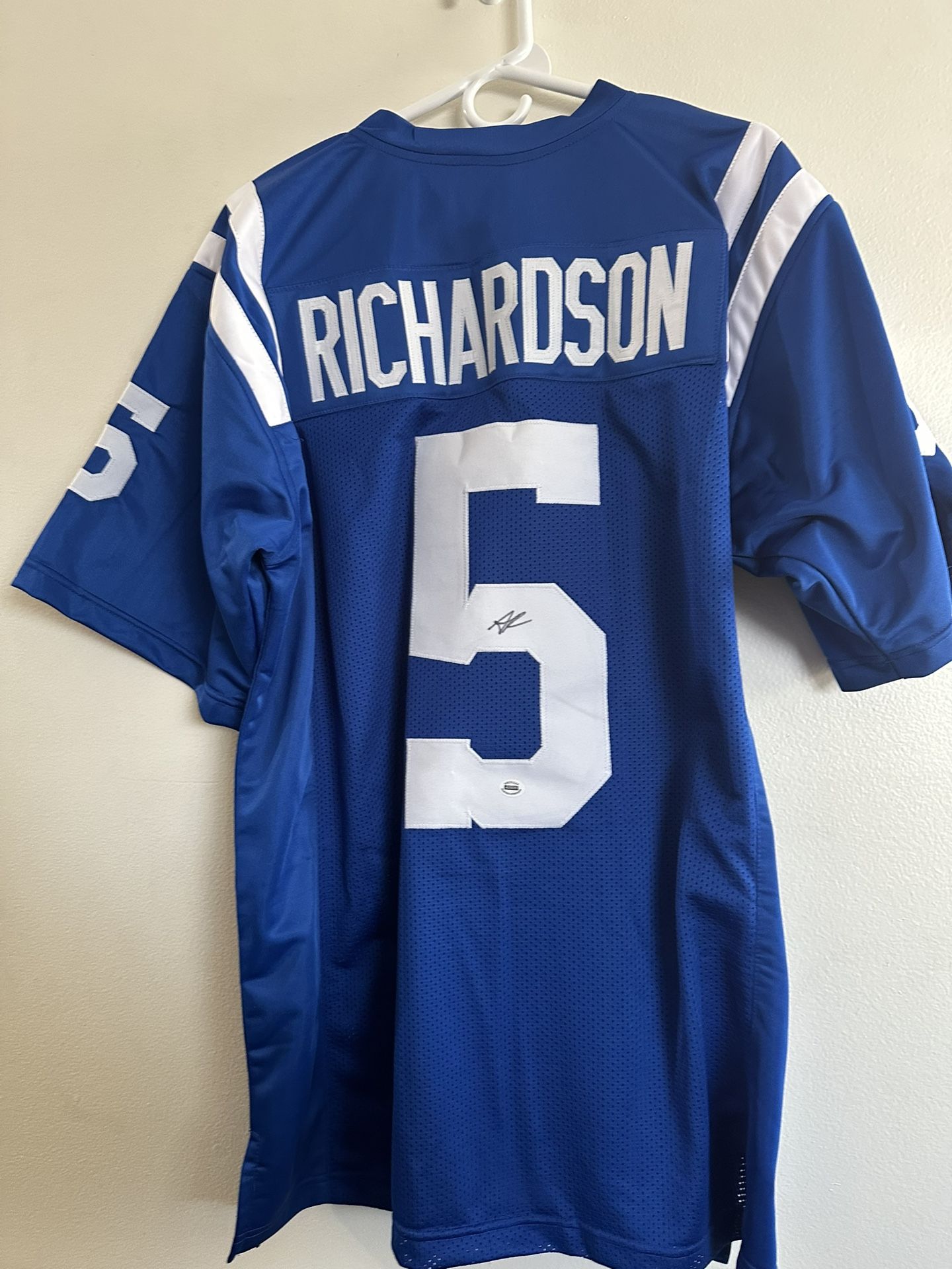 ANTHONY RICHARDSON SIGNED INDIANAPOLIS COLTS AUTOGRAPHED CUSTOM JERSEY W/COA 751