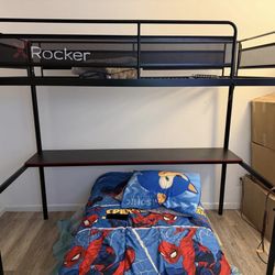 Gaming bunk bed with led lights (twin)
