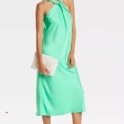 Women's Halter Slip Dress - A New Day Aqua Green 4XL