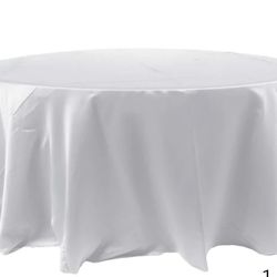 Satin 120" Round Tablecloth White