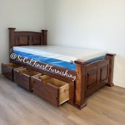 New Twin Bed With Drawers And Mattress 