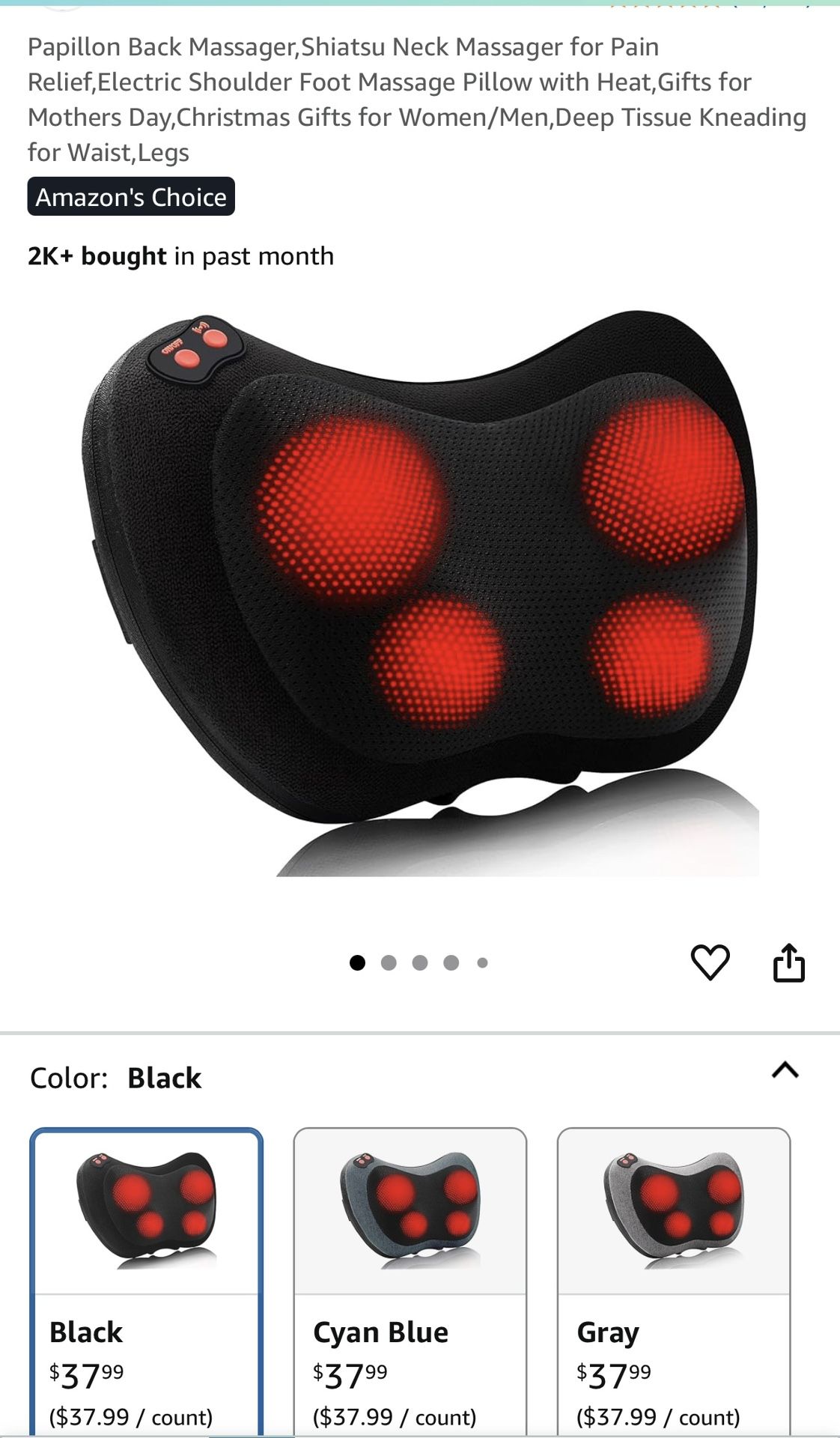Papillon Shiatsu Back/Neck Massager w/ Heat – $20 OBO