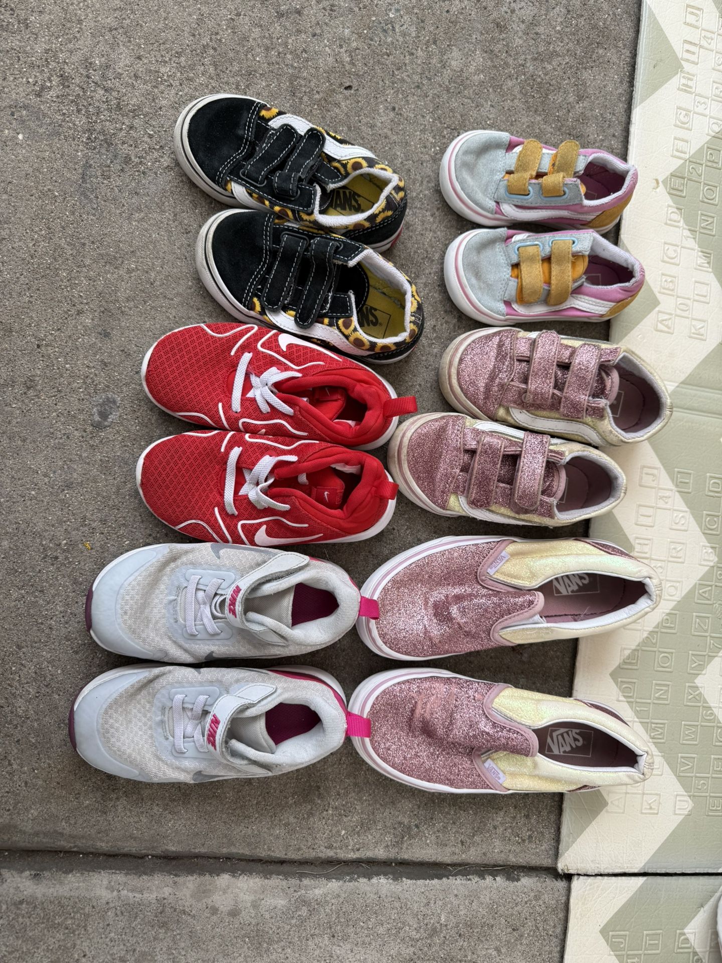 Vans, New Balance, Nikes. 