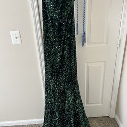 Emerald Sequin Evening Gown