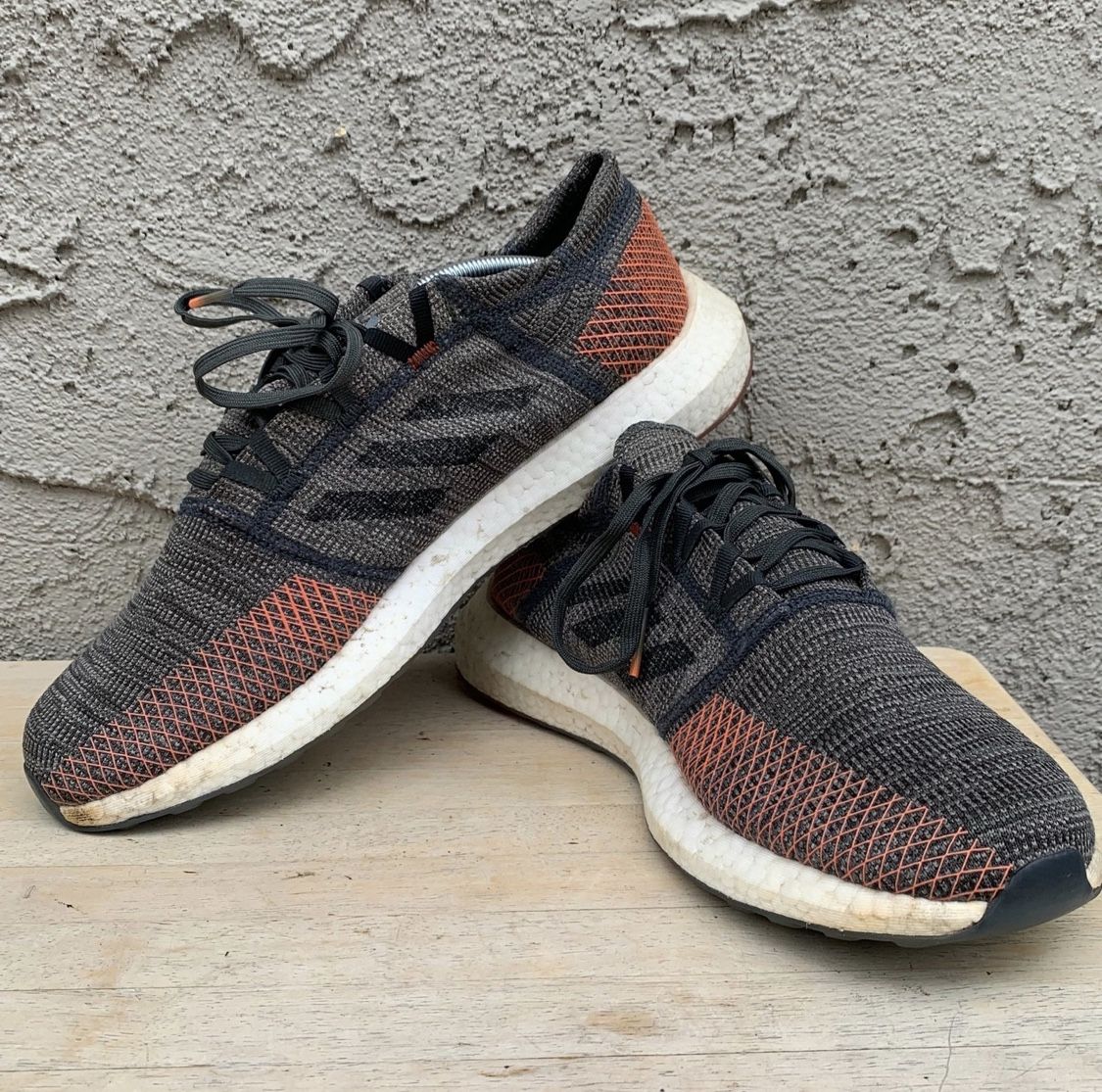 Adidas Pure BOOST Go Green True Orange Running Shoes D97421 Mens Size 12