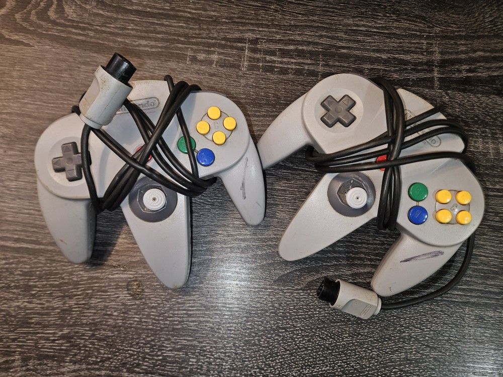 (2) Original N64 Nintendo 64 Video Game Controller OEM