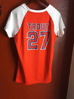 Mike Trout #27 Los Angeles Angels Majestic Sewn Red Team MLB Jersey Women  XL for Sale in Oceanside, CA - OfferUp