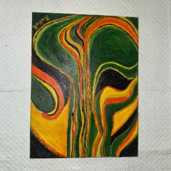 whimsical abstract hand Painted Canvas