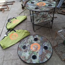 Folding patio or camping drink table