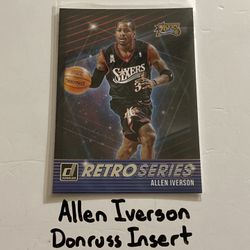 Allen Iverson Philadelphia 76ers Hall of Fame Guard Donruss Short Print Insert Card. 