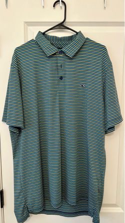 New Vineyard Vines Striped Blue Performance Polo XL
