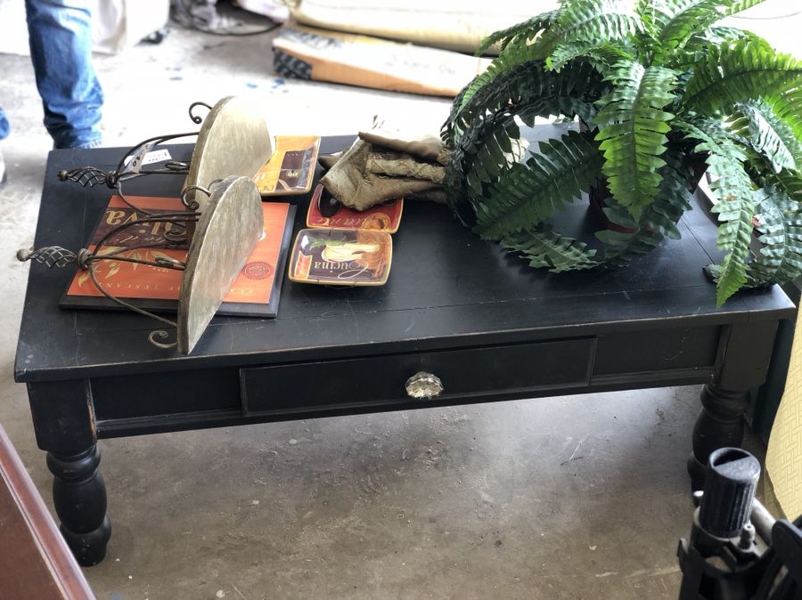 Black coffee table.