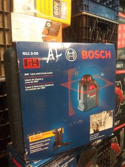 Bosch GLL2-20 Self-Leveling 360 Degree Horizontal Cross-Line Laser, New