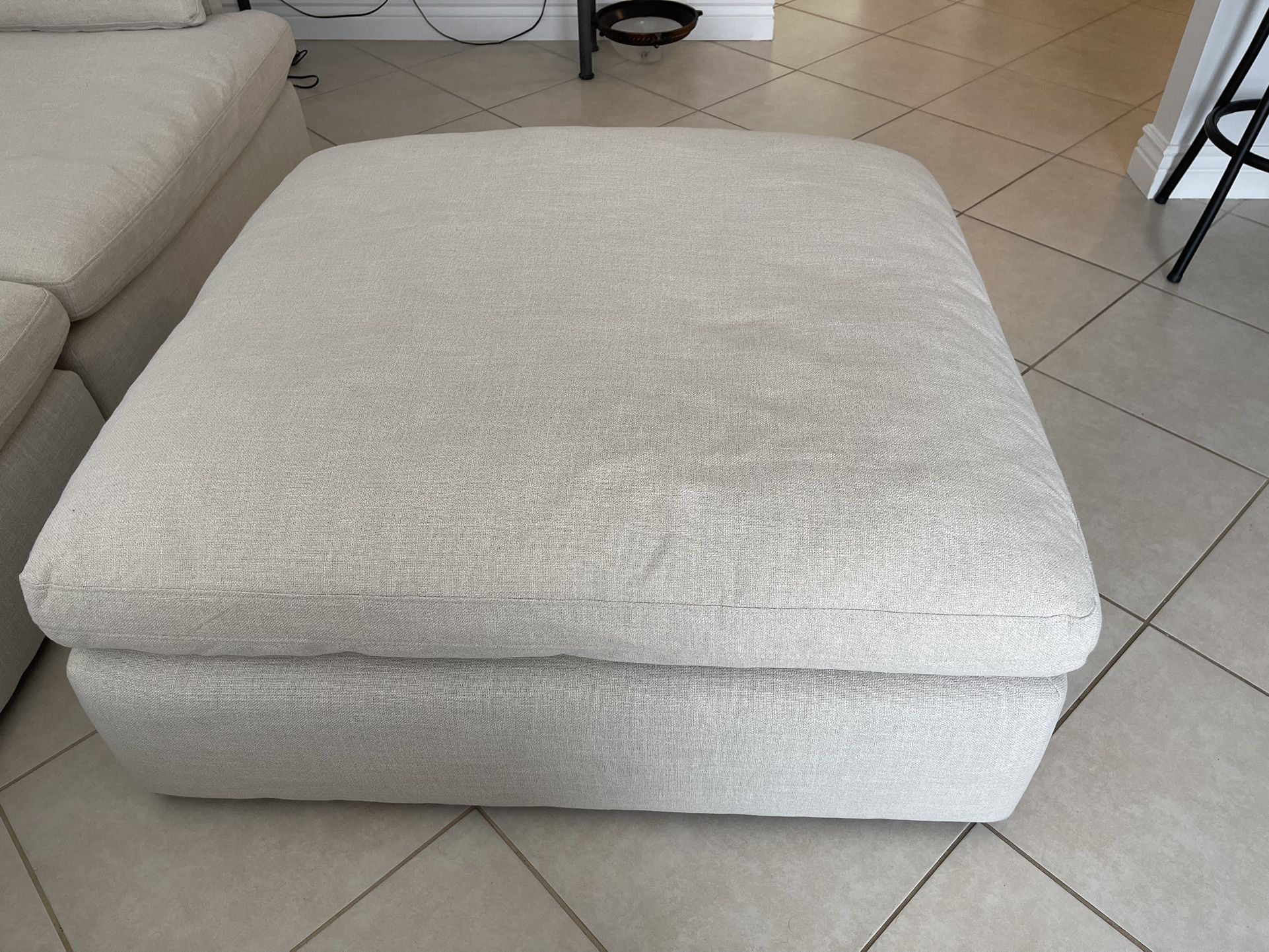 Beige Large ottoman