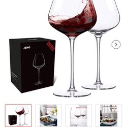 JBHO Lead Free Crystal Hand blown Wine glasses (2)