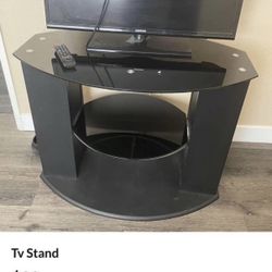 Tv Stand Black Glass 