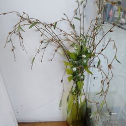 Artificial Plant Home Décor Green Vase Flowers leaves leaf Staging