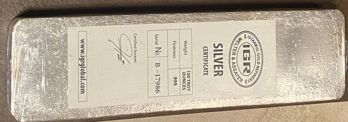 Silver bar 100oz