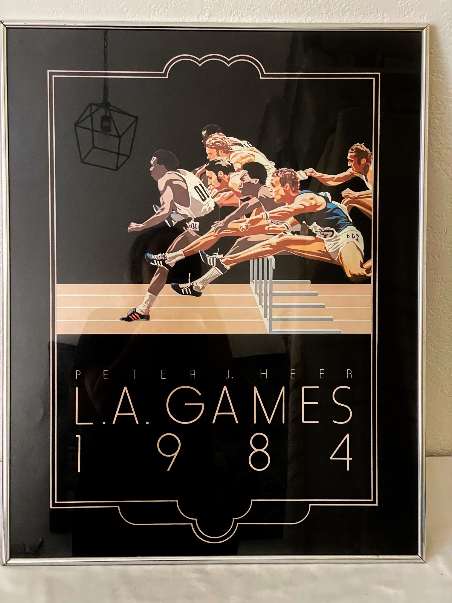 VTG 1984 Peter J. Heer L.A. Olympic Games Track Hurdles Lithograph
