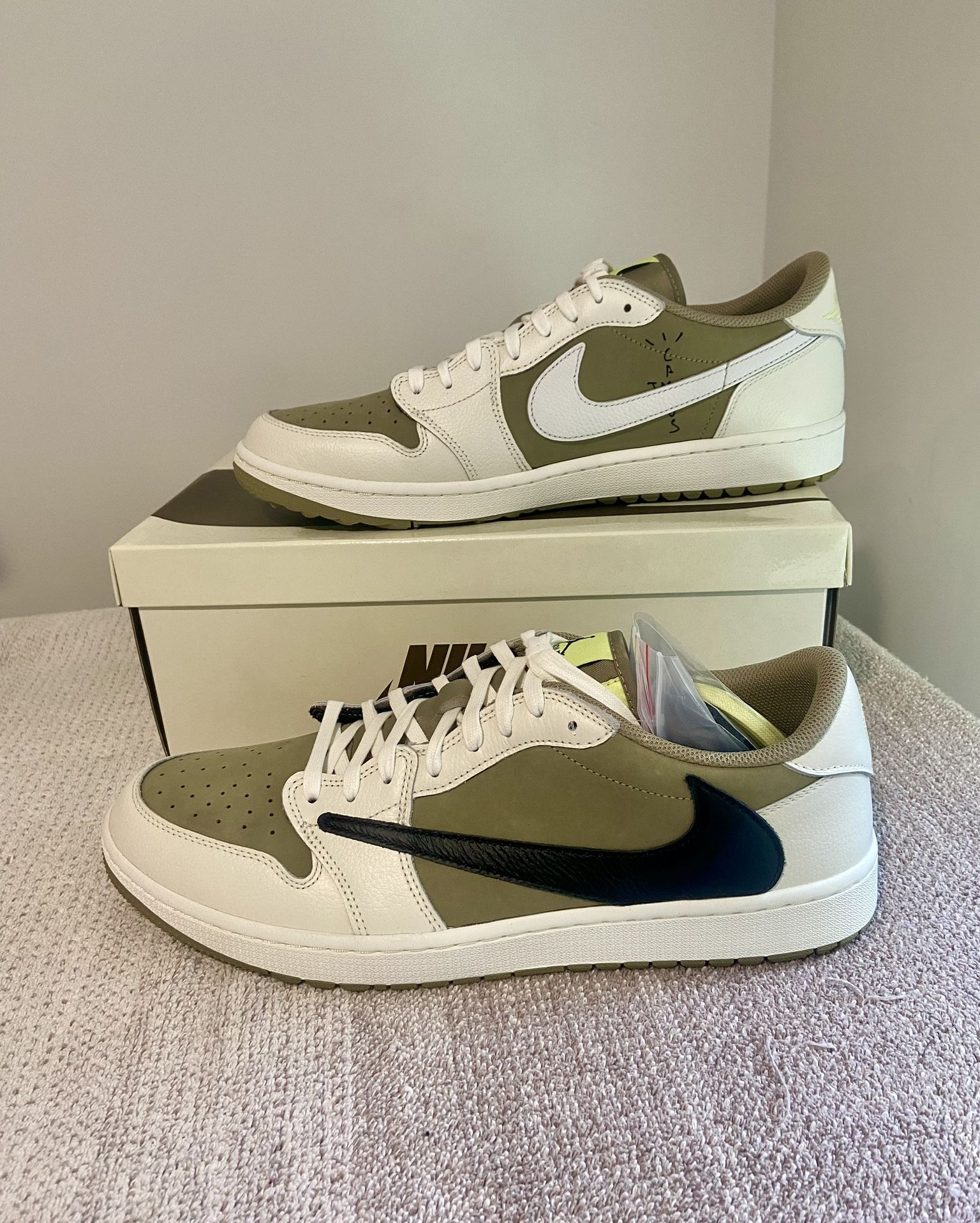Nike Air Jordan 1 Retro Low Golf • Travis Scott Neutral Olive 