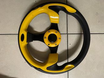 Aftermarket Racing Steering Wheel Yellow Black