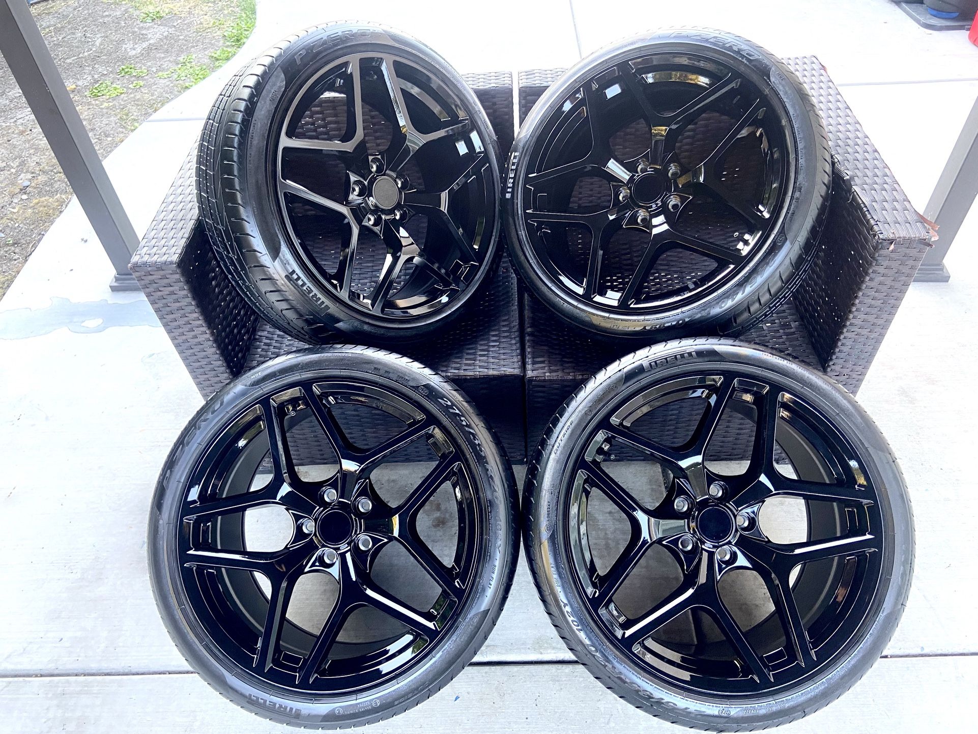 “NEW” 20’ Inch Camaro Z28 Wheels Gloss Black With Pirelli Tires 5x120 Bolt G8 CTSV 1LE SS Sedan ZL1