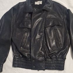 Saint Laurent Leather (biker) high neck jacket