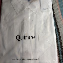Quince 100% European Linen Camp Shirt White Short Sleeve NWT M Or  L
