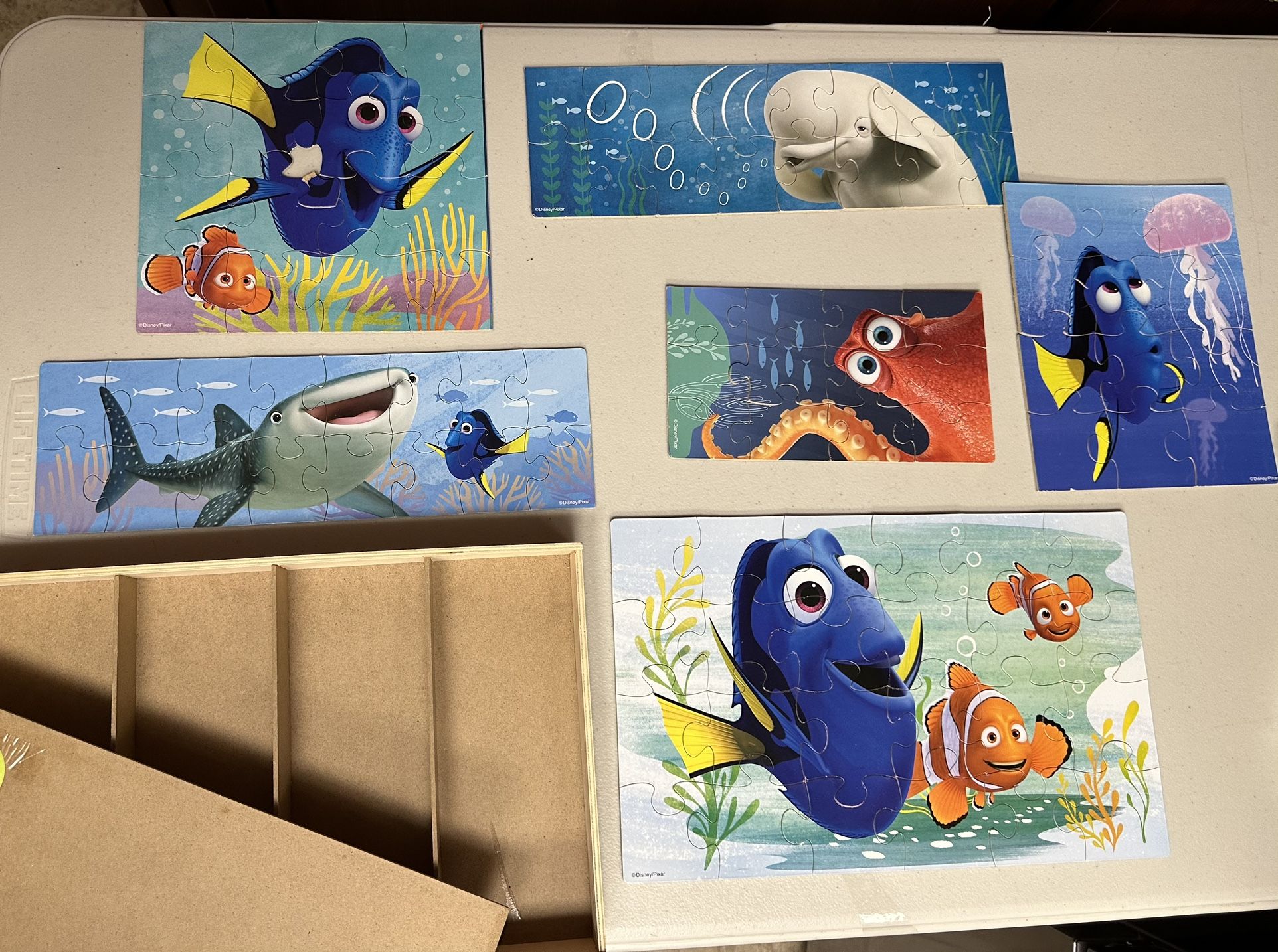 Cardinal Disney Pixar Finding Dory Nemo 6 Puzzles with wooden case