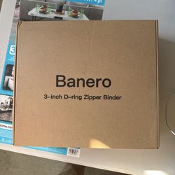 Banero 3” D-Ring Zipper Binder – Light Blue, Brand New in Box