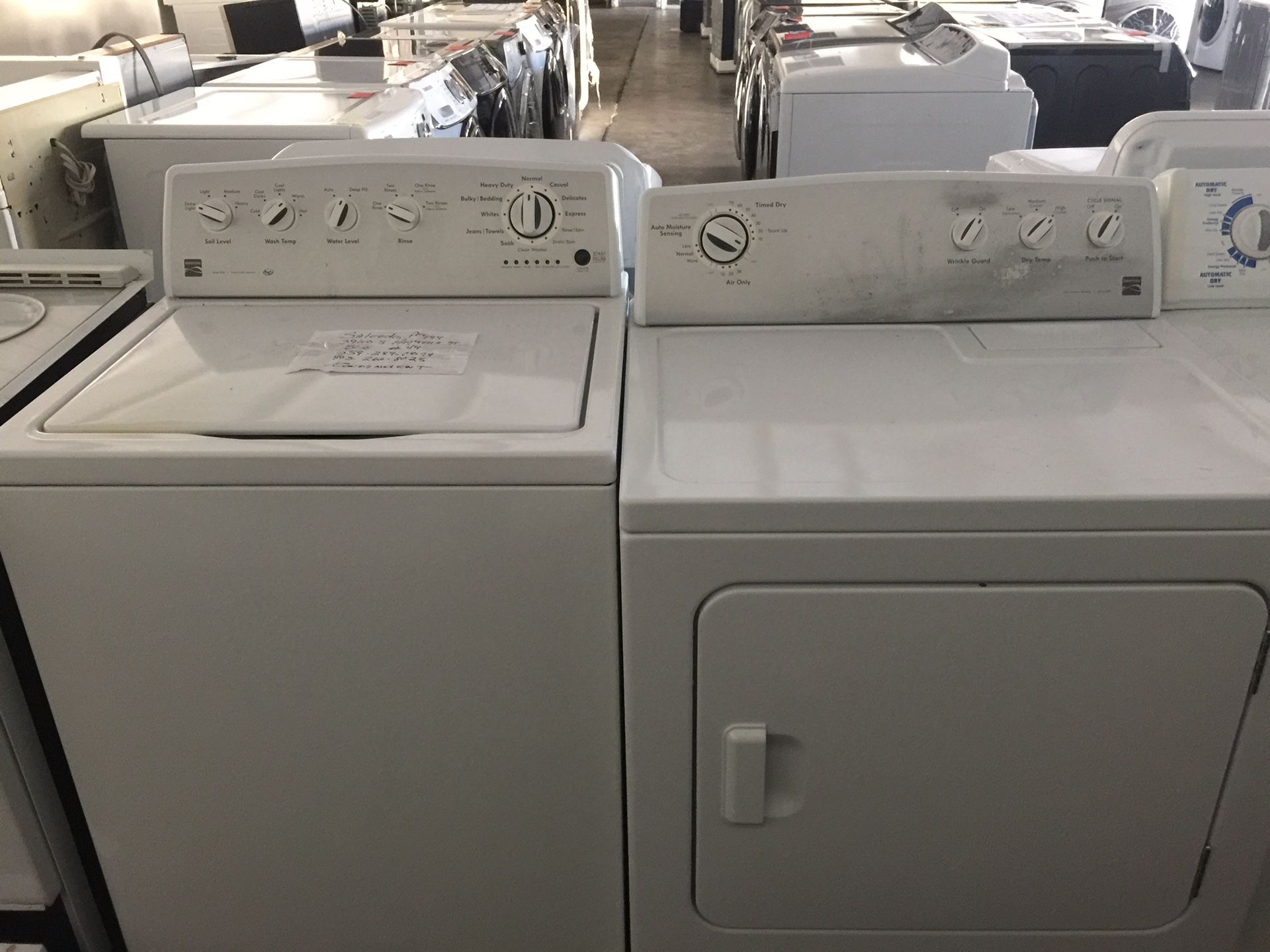 Kenmore washer and gas dryer