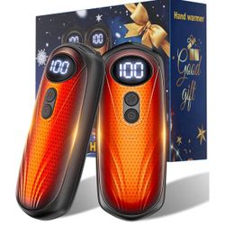 Brand: Funaudio Hand Warmers Rechargeable 2 Pack - 6000mAh Electric AI Handwarmers with LED Display, 5-Level, 2 in 1 Portable Heater, Stocking Stuffer
