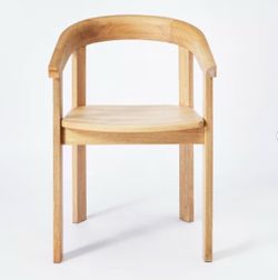 (2) - Terra Solid Wood Curved Back Dining Chair Natural - Threshold” designed with Studio McGee