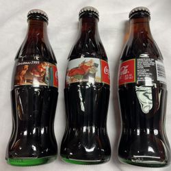 Coca Cola 1995 Christmas Unopened Bottles Vintage