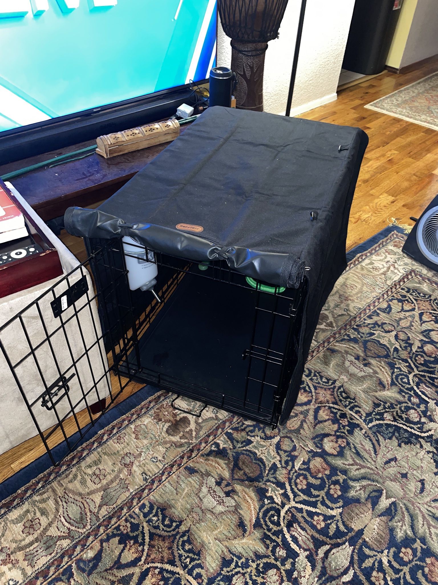 Dog Crate 30" With Cover, 2 Doors And Handle